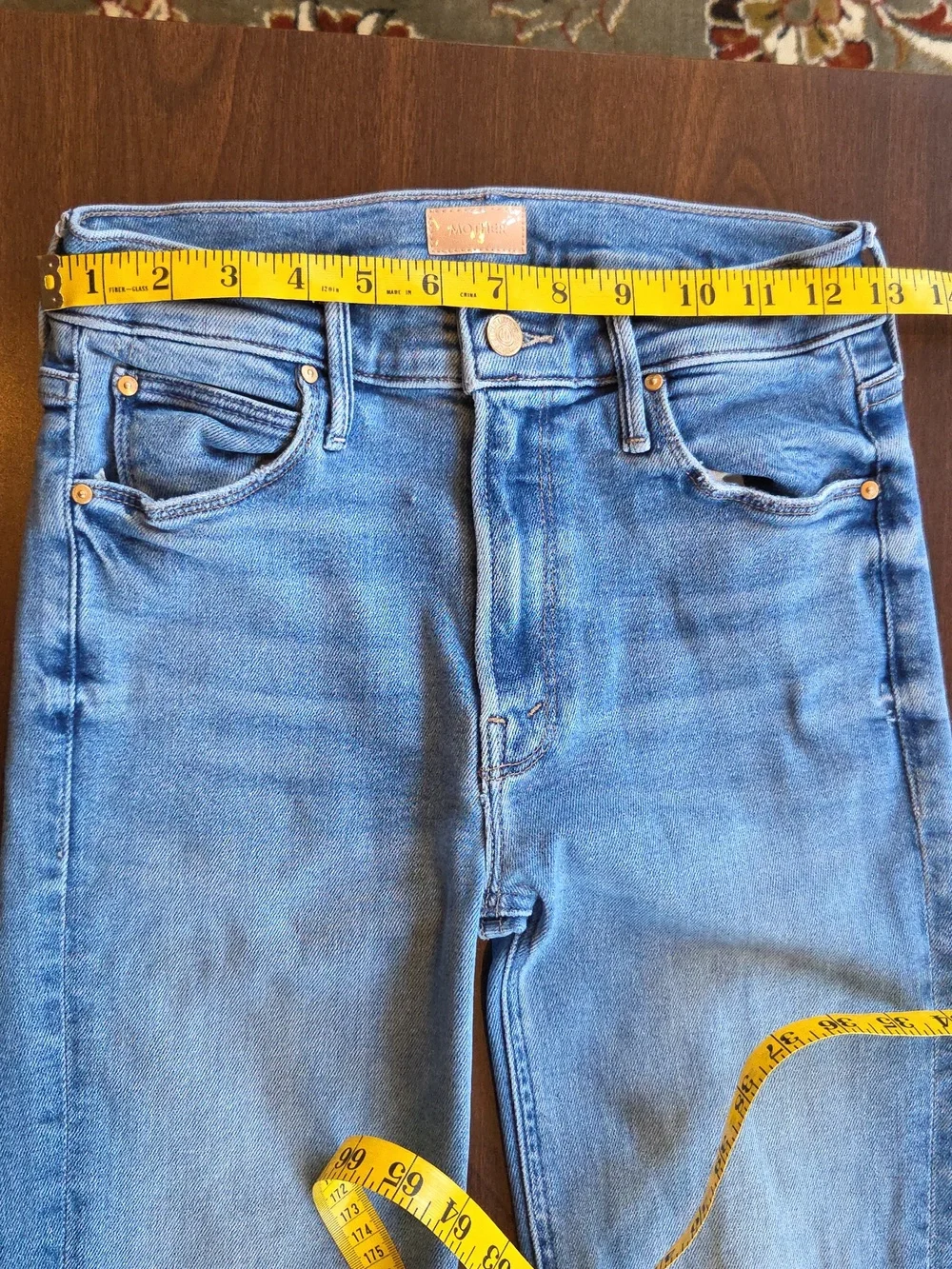 MOTHER Jeans The Runaway Fray High Rise Bootcut Monkey In The Middle Size 26 - Picture 5 of 15